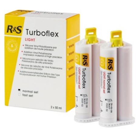 R&S Turboflex Light Normal Set Impression Material (2 X 50ml cartridges+12 mixing tips)